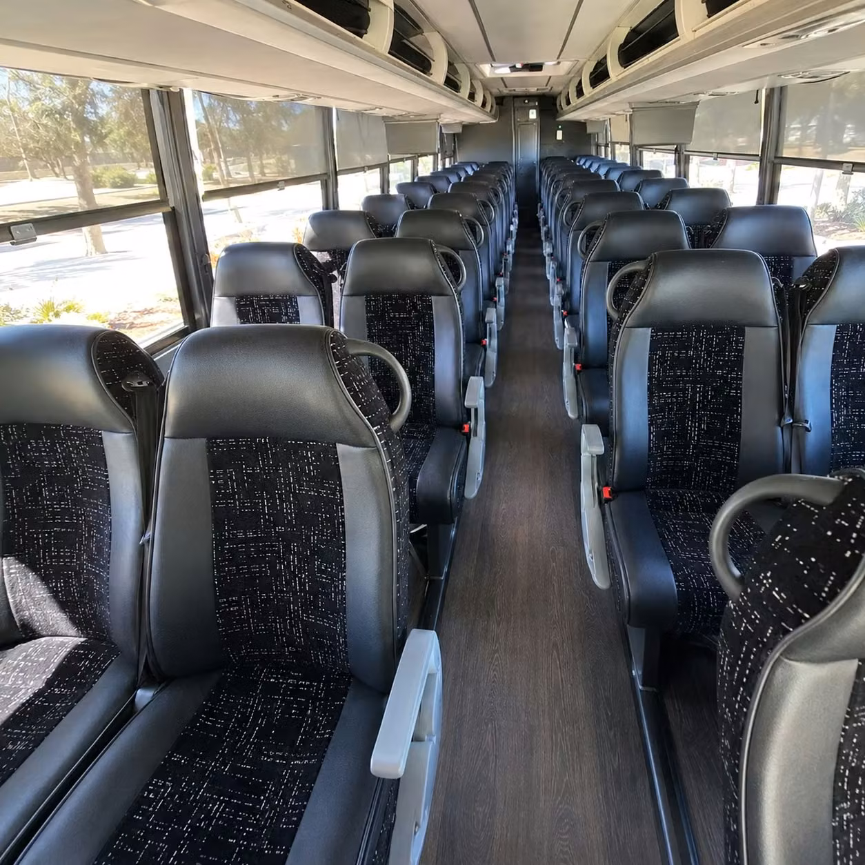 56 passenger charter bus inside